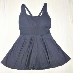 Massmode Womens Black Tennis Dress XL Built-in Shorts Criss Cross Back